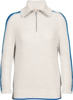 Icebreaker W Lodge LS Half Zip Sweater IB681/ECRU HTHR/LAZURITE