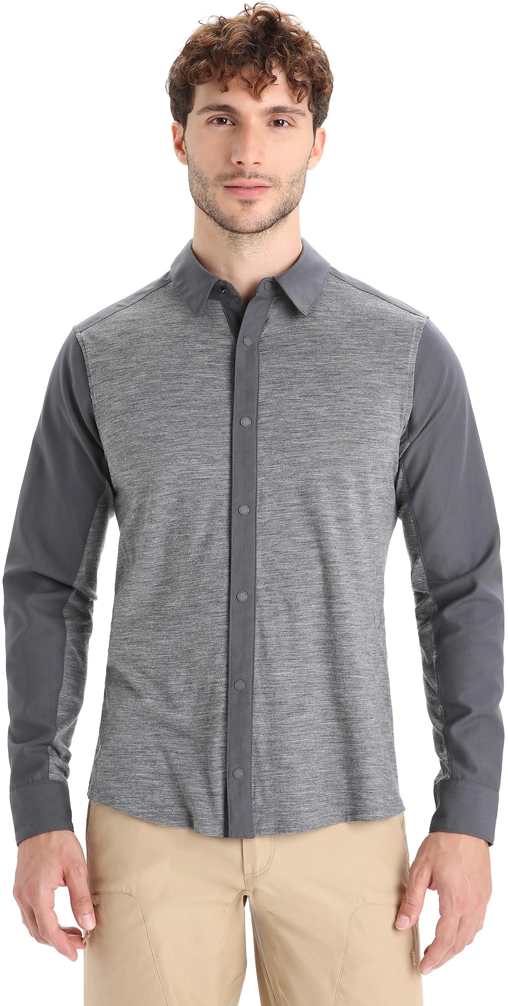 Icebreaker M Hike LS Top MONSOON/GRITSTONE HTHR/CB - Bilde 2