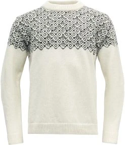 Devold BJØRNØYA SWEATER CREW NECK OFFWHITE/INK