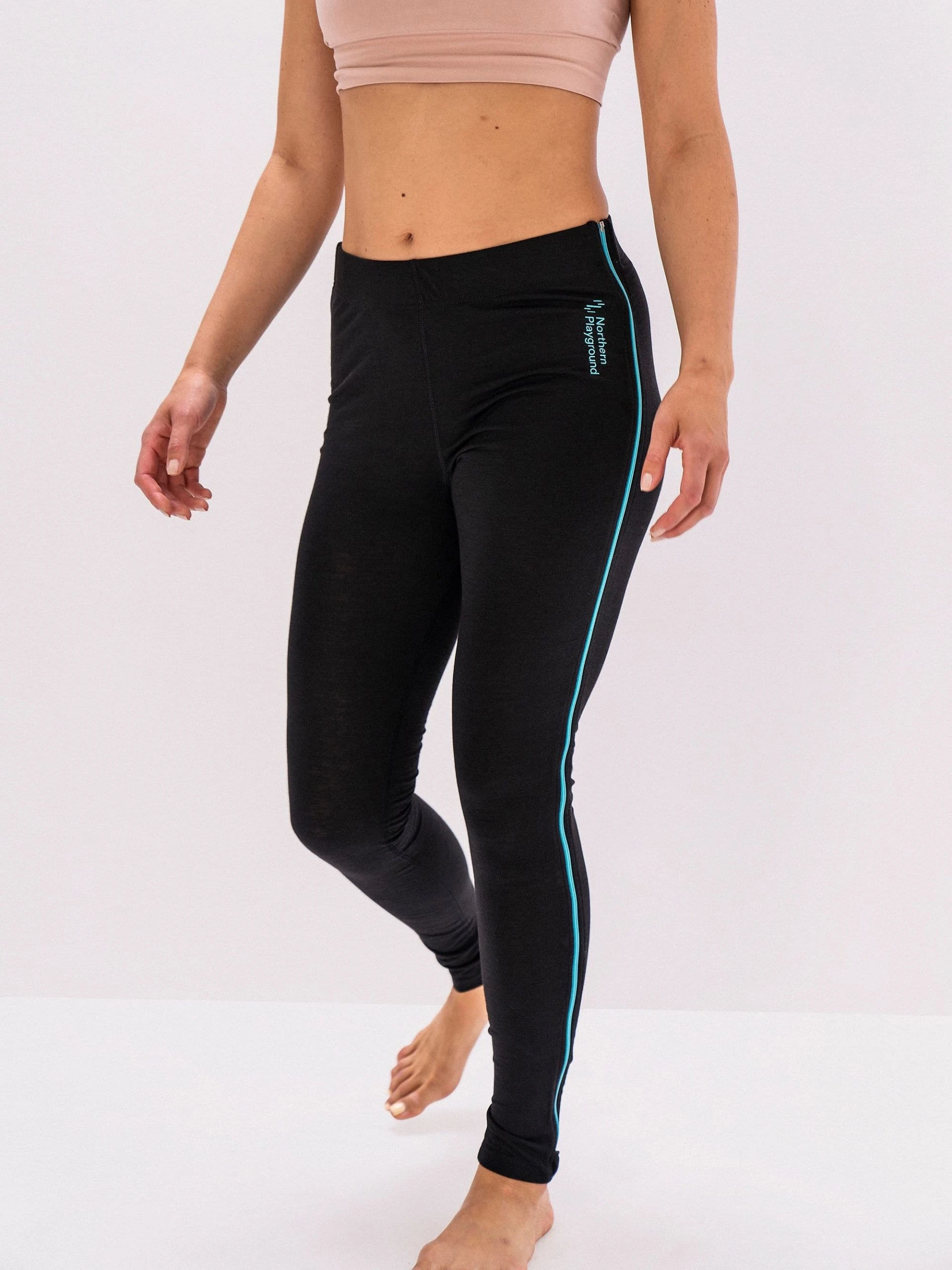 Northern Playground Ziplongs Long Wool Woman BLACK