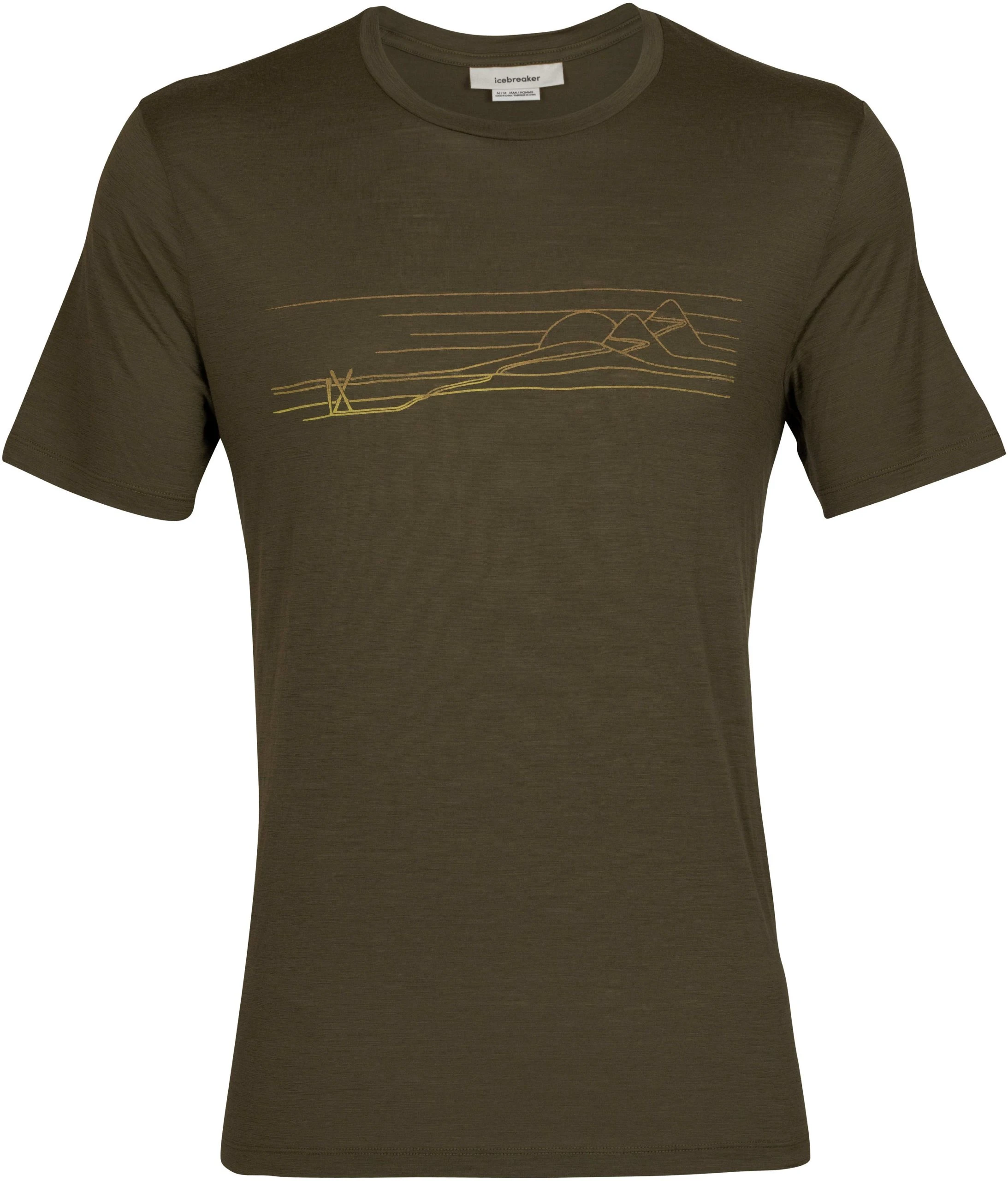 Icebreaker M Tech Lite II SS Tee Ski Stripes IB069/LODEN