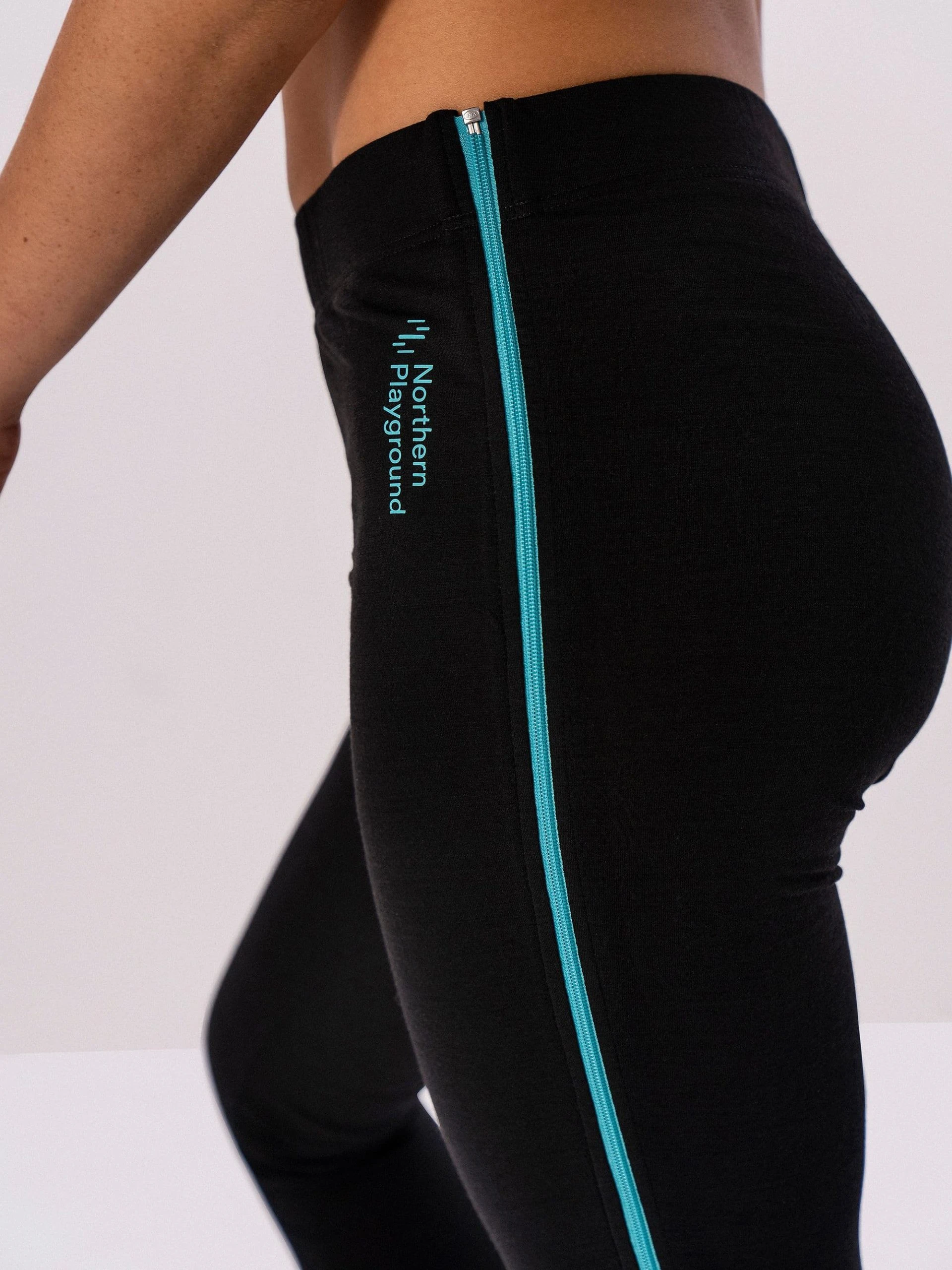 Northern Playground Ziplongs Long Wool Woman BLACK - Bilde 2