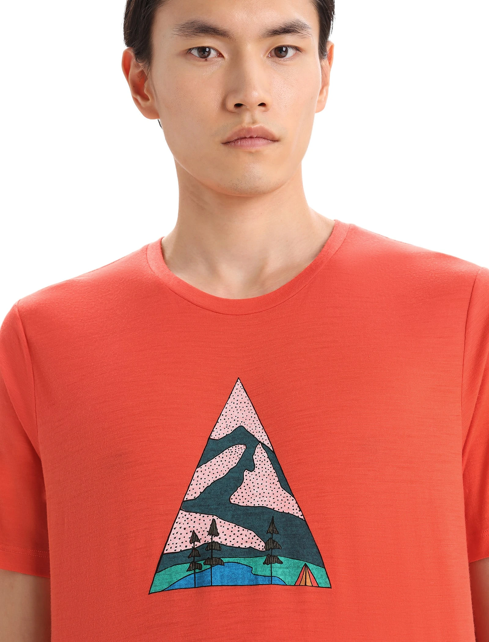 Icebreaker Men Tech Lite II SS Tee Camping Grounds VIBRANT EARTH - Bilde 5