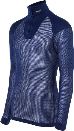 Brynje Super Thermo Zip Polo Shirt W/shoulder Inlay NAVY