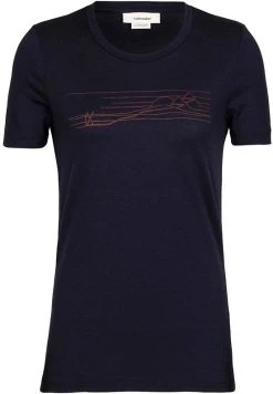 Icebreaker W Tech Lite SS Tee Ski Stripe IB401/MIDNIGHT NAVY