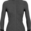 Icebreaker Women Descender LS Zip IBA01/JET HTHR/BLACK