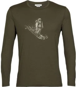 Icebreaker M Tech Lite II LS Tee Skiing Yeti IB069/LODEN