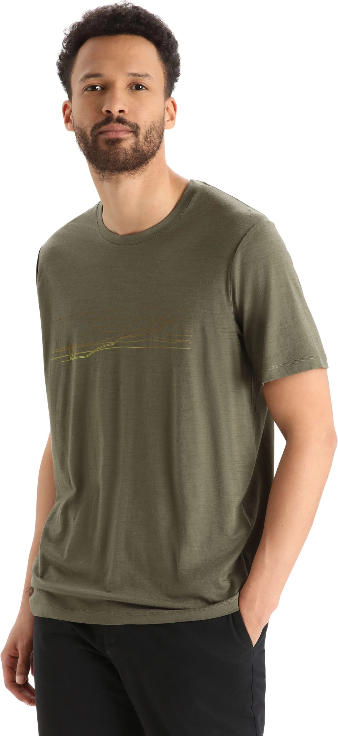 Icebreaker M Tech Lite II SS Tee Ski Stripes IB069/LODEN - Bilde 2