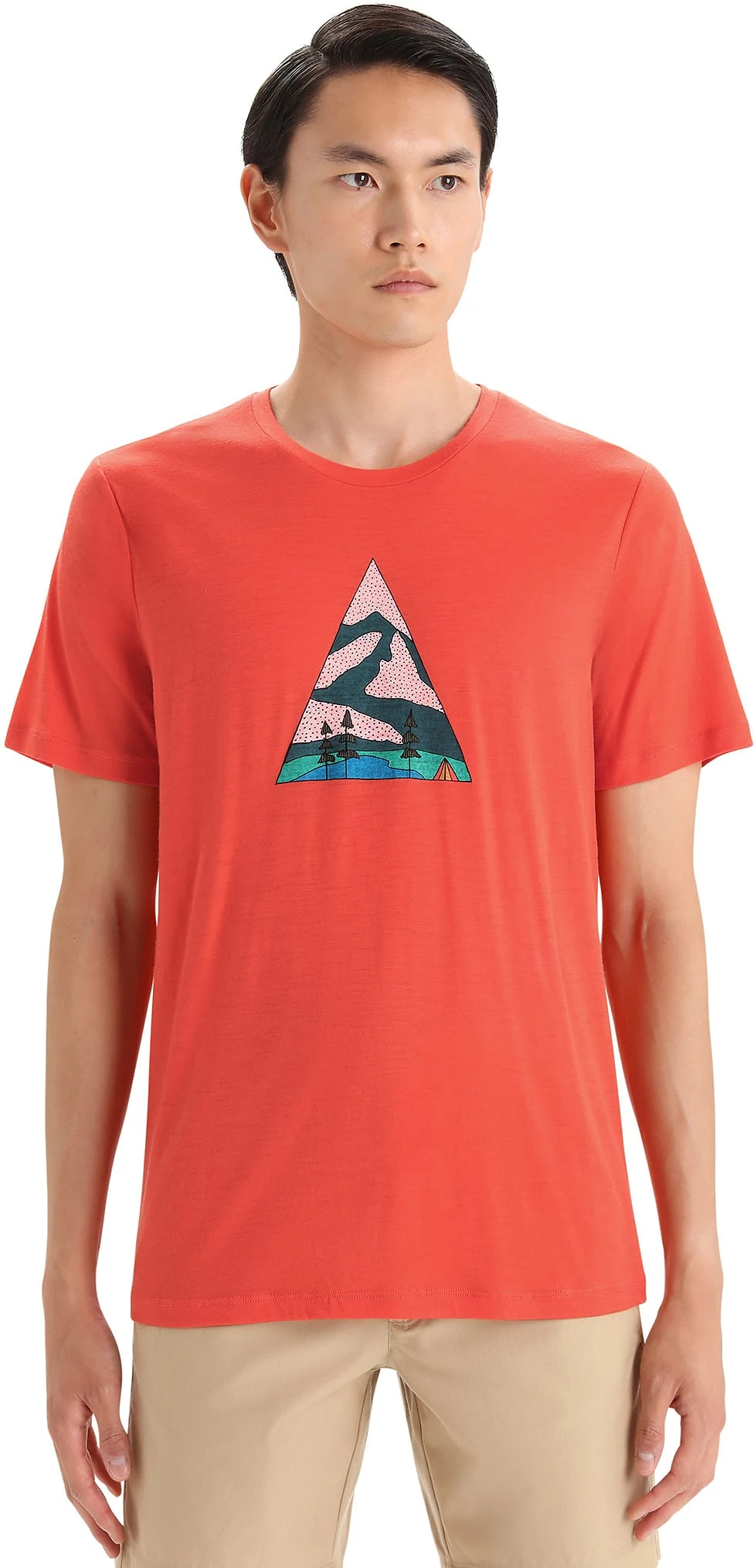 Icebreaker Men Tech Lite II SS Tee Camping Grounds VIBRANT EARTH - Bilde 3