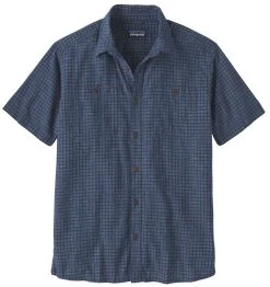 Patagonia Back Step Shirt Herre Rainfall Plaid: Stone Blue