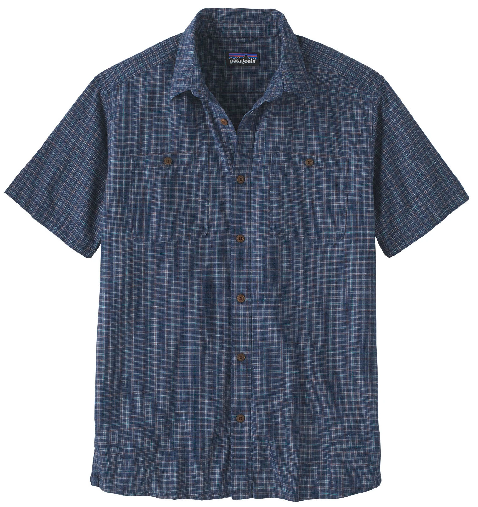 Patagonia Back Step Shirt Herre Rainfall Plaid: Stone Blue
