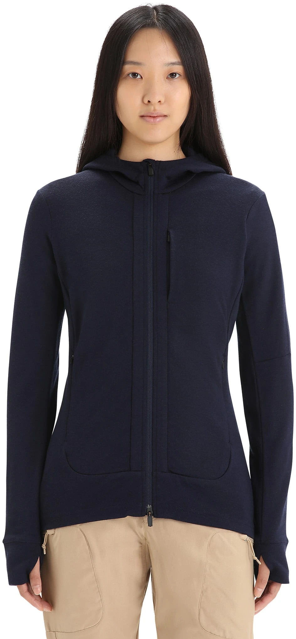Icebreaker Quantum III LS Zip Hood Ws MIDNIGHT NAVY - Bilde 3
