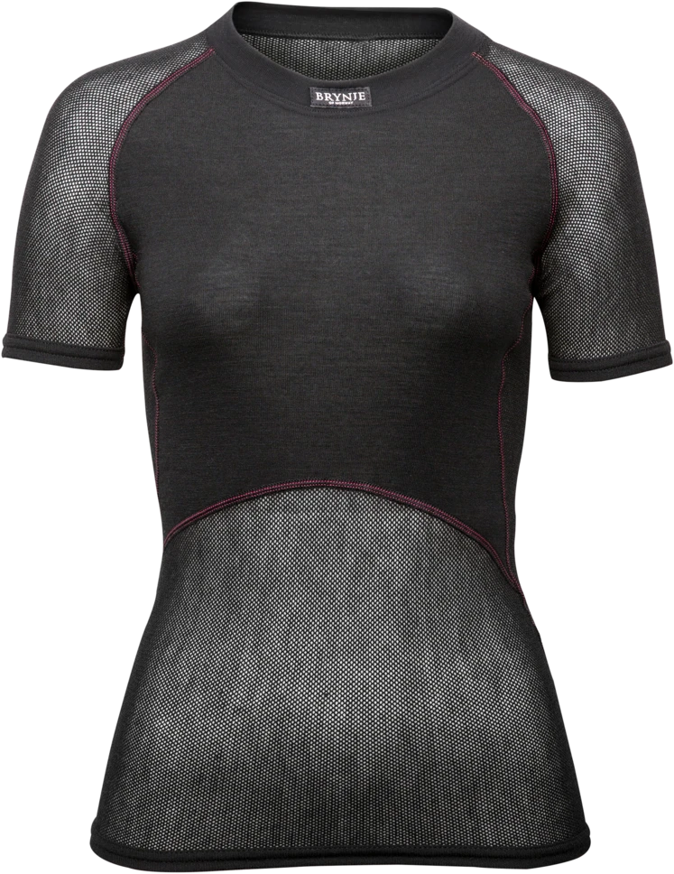 Brynje Ladies T-Shirt Wool Fine Mesh Sort