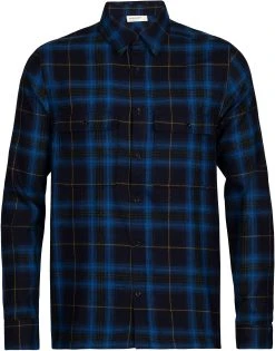 Icebreaker M Dawnder LS Flannel Shirt Plaid IB401/MIDNIGHT NAVY