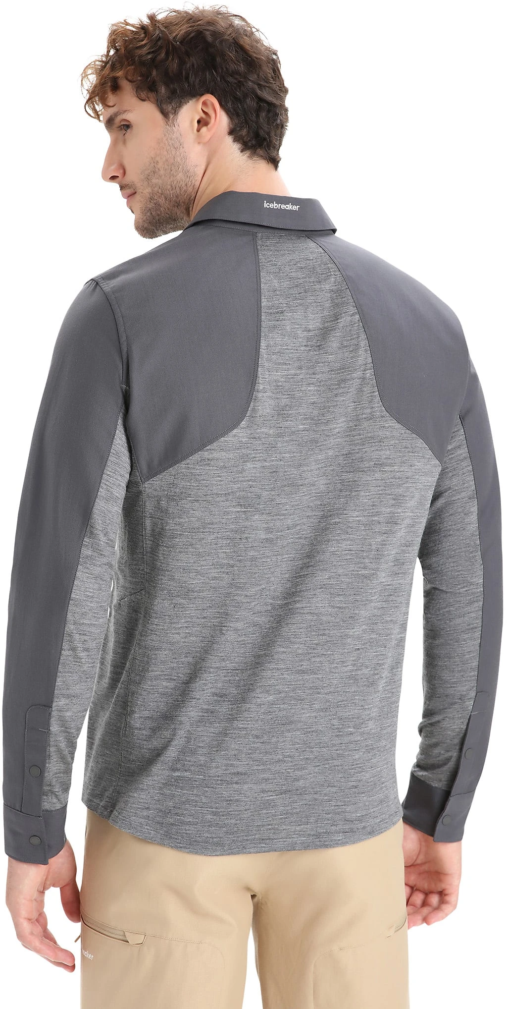 Icebreaker M Hike LS Top MONSOON/GRITSTONE HTHR/CB - Bilde 6