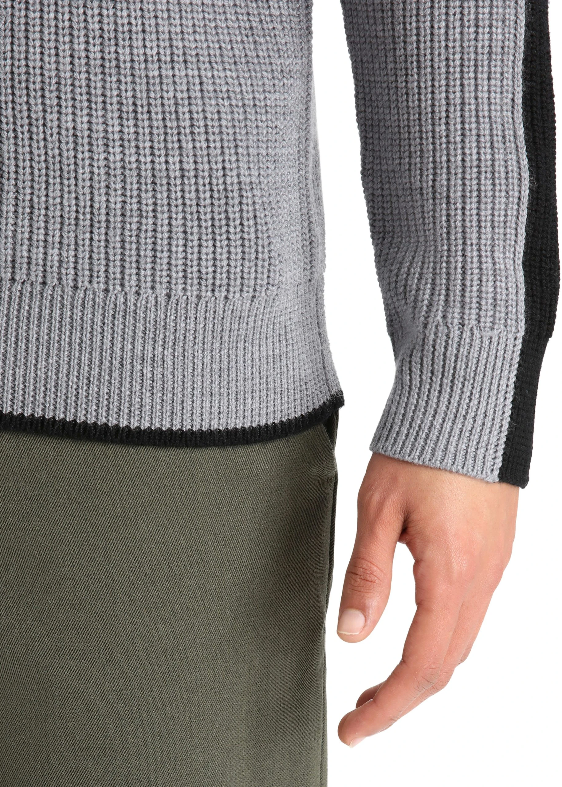 Icebreaker M Lodge LS Half Zip Sweater IBA11/GRITSTONE HTHR/BLACK - Bilde 5